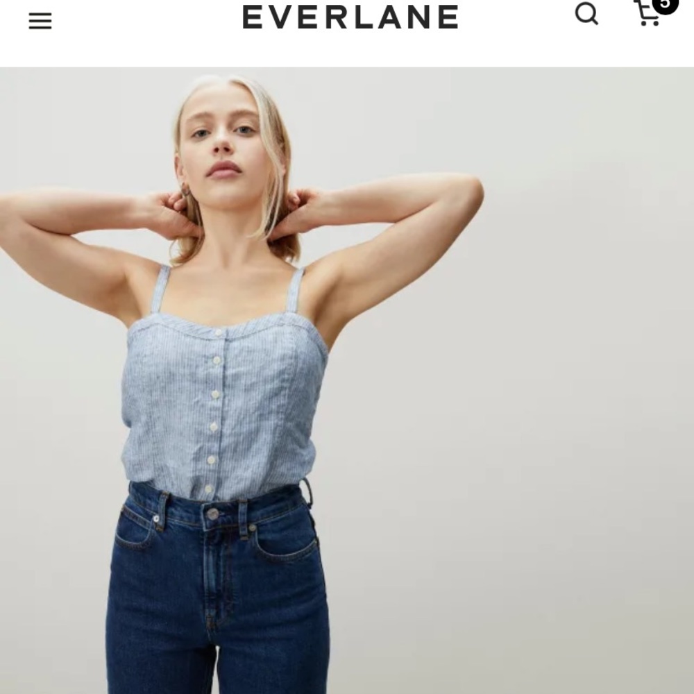 NWT Everlane Linen Picnic Top
